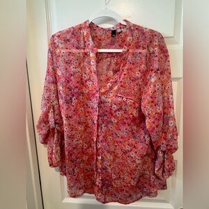 Kut from the Kloth Pink and Orange Floral Top